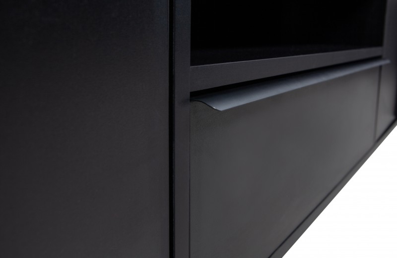 TV CABINET BLACK METAL WITH SHELVES - CABINETS, SHELVES